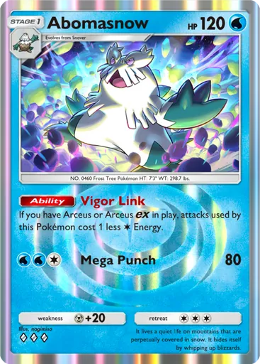 Abomasnow (a2a-021) card in Pokémon TCG Pocket