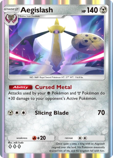 Aegislash (b1-172) card in Pokémon TCG Pocket