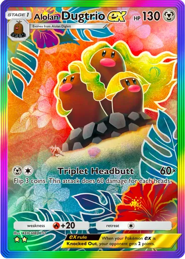 Alolan Dugtrio ex (a3a-087) card in Pokémon TCG Pocket