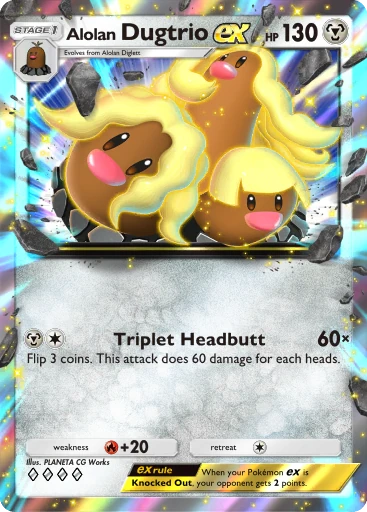 Alolan Dugtrio ex (a4b-251) card in Pokémon TCG Pocket