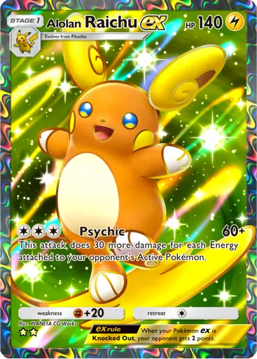 Alolan Raichu ex (a3-185) card in Pokémon TCG Pocket
