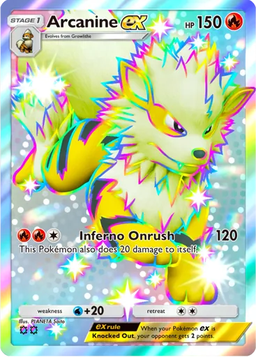 Arcanine ex (a3a-100) card in Pokémon TCG Pocket
