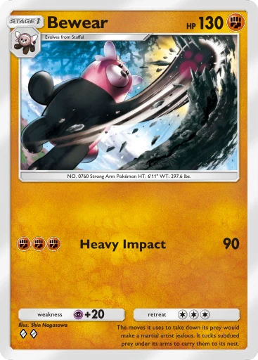 Bewear (b1-142) card in Pokémon TCG Pocket