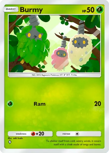 Burmy (a2a-002) card in Pokémon TCG Pocket