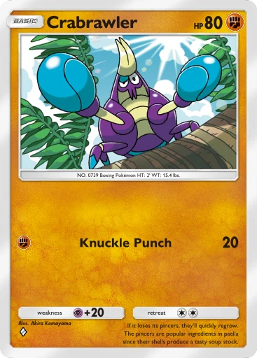 Crabrawler (b1-139) card in Pokémon TCG Pocket
