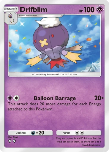Drifblim (b1-108) card in Pokémon TCG Pocket