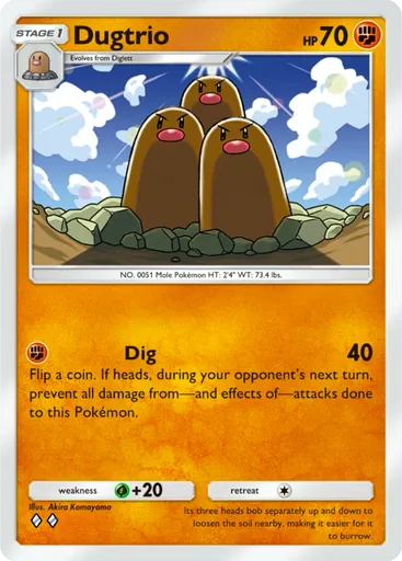 Dugtrio (a1-140) card in Pokémon TCG Pocket