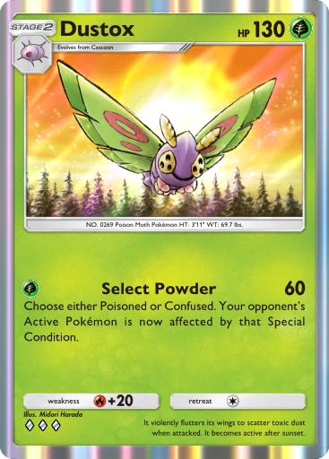 Dustox (b1-007) card in Pokémon TCG Pocket