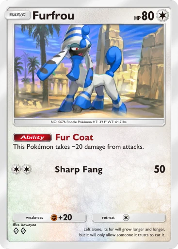 Furfrou (b1-208) card in Pokémon TCG Pocket