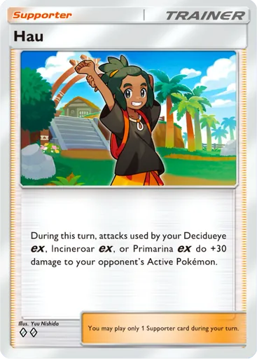 Hau (a3b-068) card in Pokémon TCG Pocket