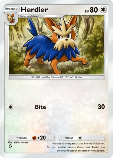 Herdier (a3a-055) card in Pokémon TCG Pocket