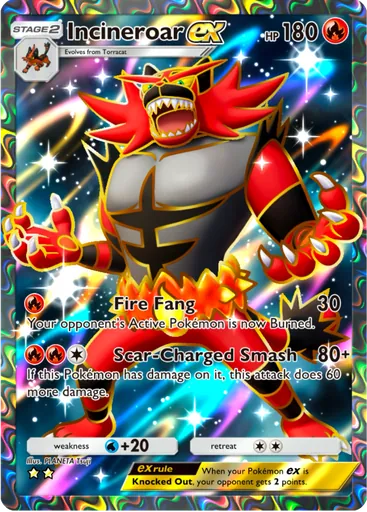 Incineroar ex (a3-182) card in Pokémon TCG Pocket