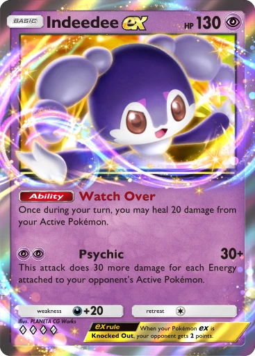 Indeedee ex (b1-121) card in Pokémon TCG Pocket
