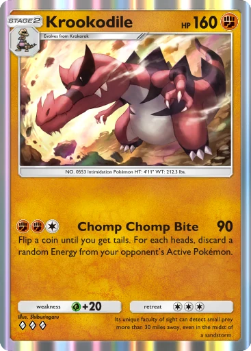 Krookodile (b1-132) card in Pokémon TCG Pocket