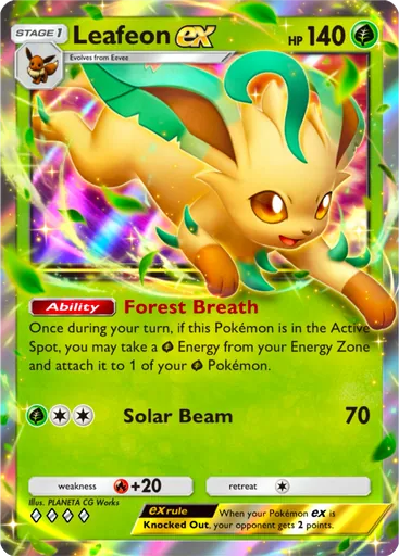 Leafeon ex (a2a-010) card in Pokémon TCG Pocket