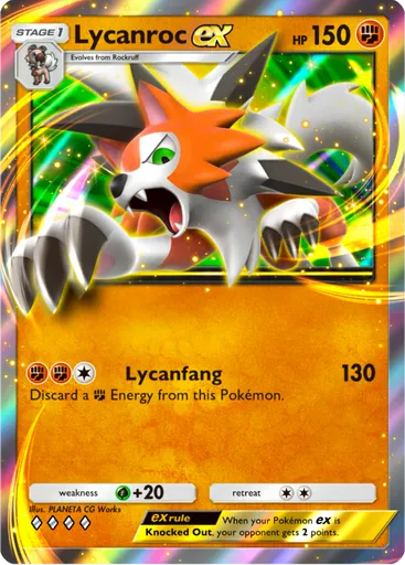 Lycanroc ex (a3a-033) card in Pokémon TCG Pocket