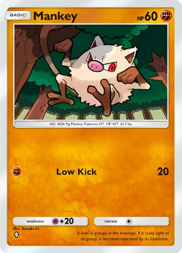 Mankey (a1-141) card in Pokémon TCG Pocket