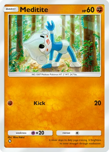 Meditite (a2a-043) card in Pokémon TCG Pocket