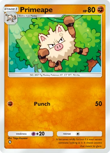 Primeape (a1a-042) card in Pokémon TCG Pocket