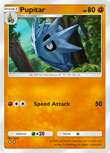 Pupitar (a2a-040) card in Pokémon TCG Pocket