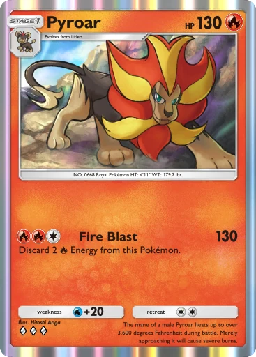 Pyroar (b1-046) card in Pokémon TCG Pocket