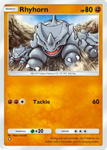 Rhyhorn (a1-156) card in Pokémon TCG Pocket
