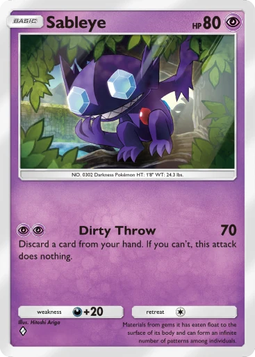 Sableye (b1-101) card in Pokémon TCG Pocket