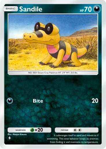 Sandile (a3a-039) card in Pokémon TCG Pocket