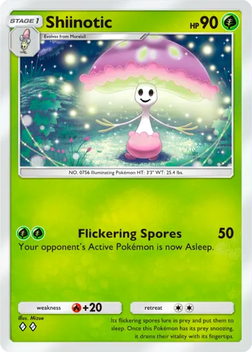 Shiinotic (a1a-008) card in Pokémon TCG Pocket