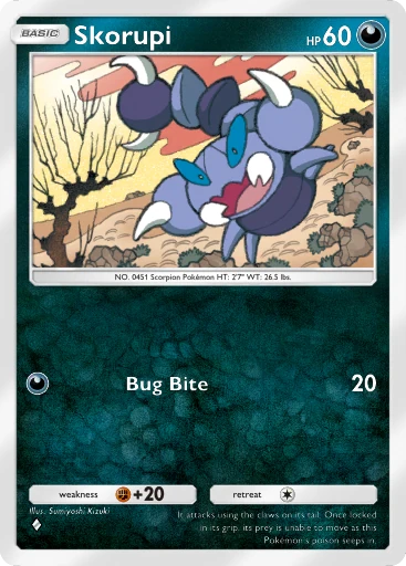 Skorupi (b1-152) card in Pokémon TCG Pocket