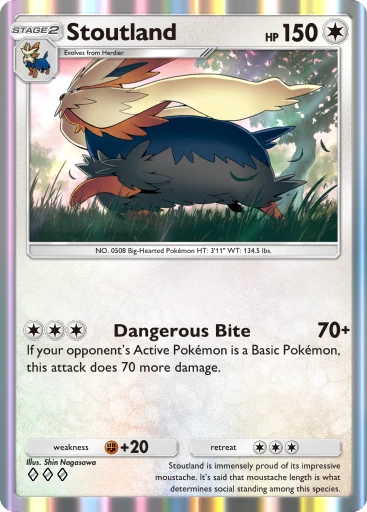Stoutland (b1-203) card in Pokémon TCG Pocket
