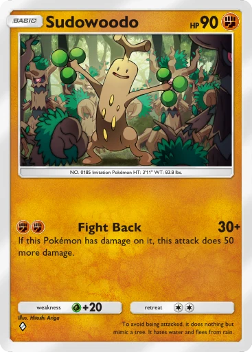Sudowoodo (b1-125) card in Pokémon TCG Pocket