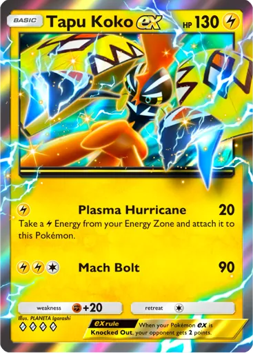 Tapu Koko ex (a3a-019) card in Pokémon TCG Pocket