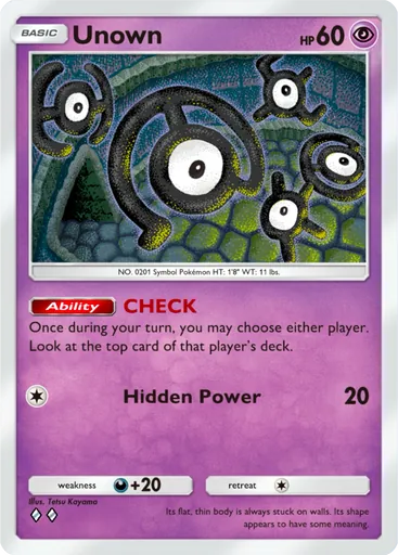 Unown (a2a-034) card in Pokémon TCG Pocket