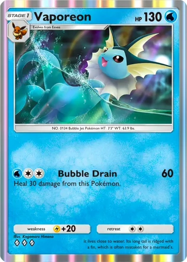 Vaporeon (a1-080) card in Pokémon TCG Pocket