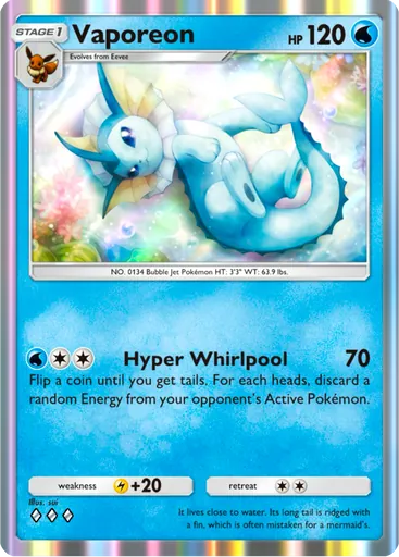 Vaporeon (a3b-016) card in Pokémon TCG Pocket