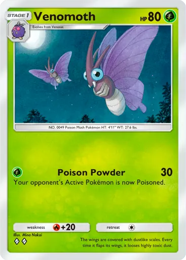 Venomoth (a1-017) card in Pokémon TCG Pocket