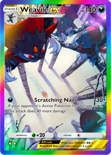 Weavile ex (a2-201) card in Pokémon TCG Pocket