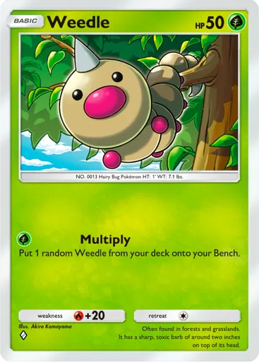 Weedle (a2b-001) card in Pokémon TCG Pocket